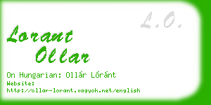 lorant ollar business card